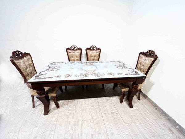 Remy 6 Seater Dinning Set with Printed glass - Image 2