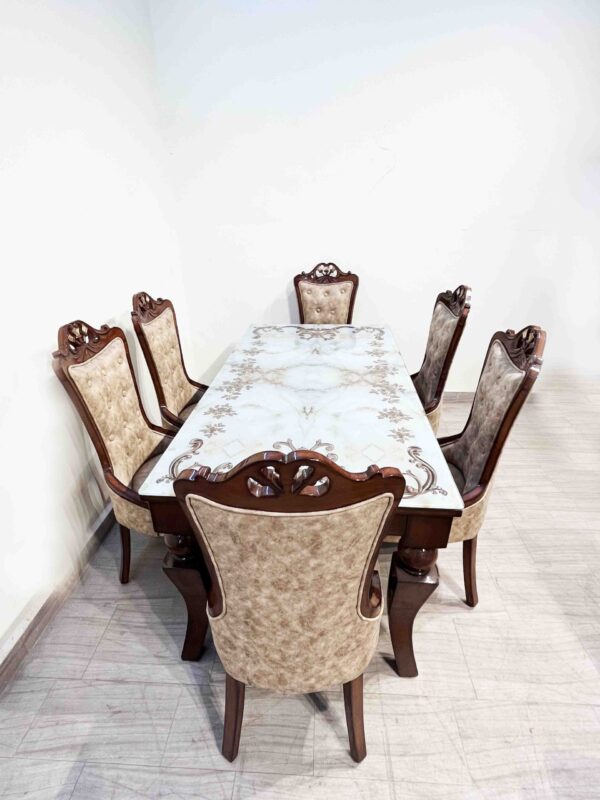 Remy 6 Seater Dinning Set with Printed glass - Image 4