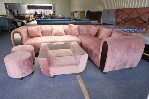 Zoka 8 Seater LShape Sofa set with Center table - Image 3
